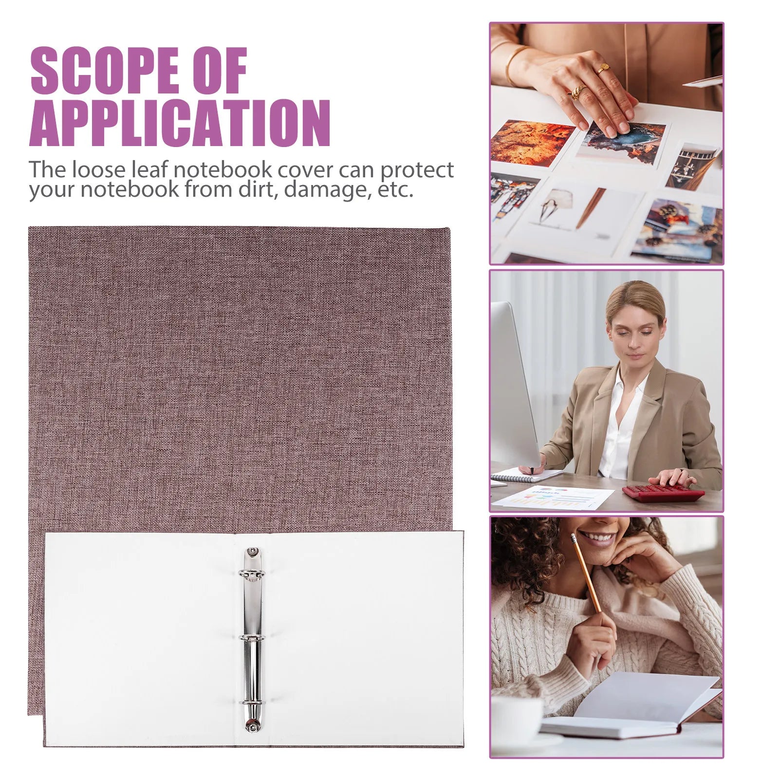 A5 3 Ring Binder Cover Refillable Loose Leaf Notebook Cover for Students Planners Journal Sketchbook Study Notes Organizer