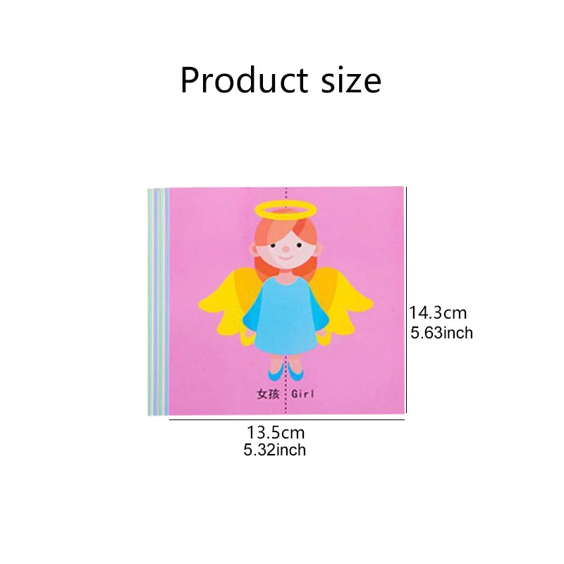 48/96pcs Paper-Cut Set Colored Paper Paper Cuttings Props Cartoon Pattern Paper Cutting Scissor Skills Activity Cutting Book TMZ