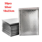 50PCS Aluminized Film Bubble Mailer Gold Mailing Envelope Waterproof Courier Bag Padded Bubble Envelopes Pack Bag for Shipping