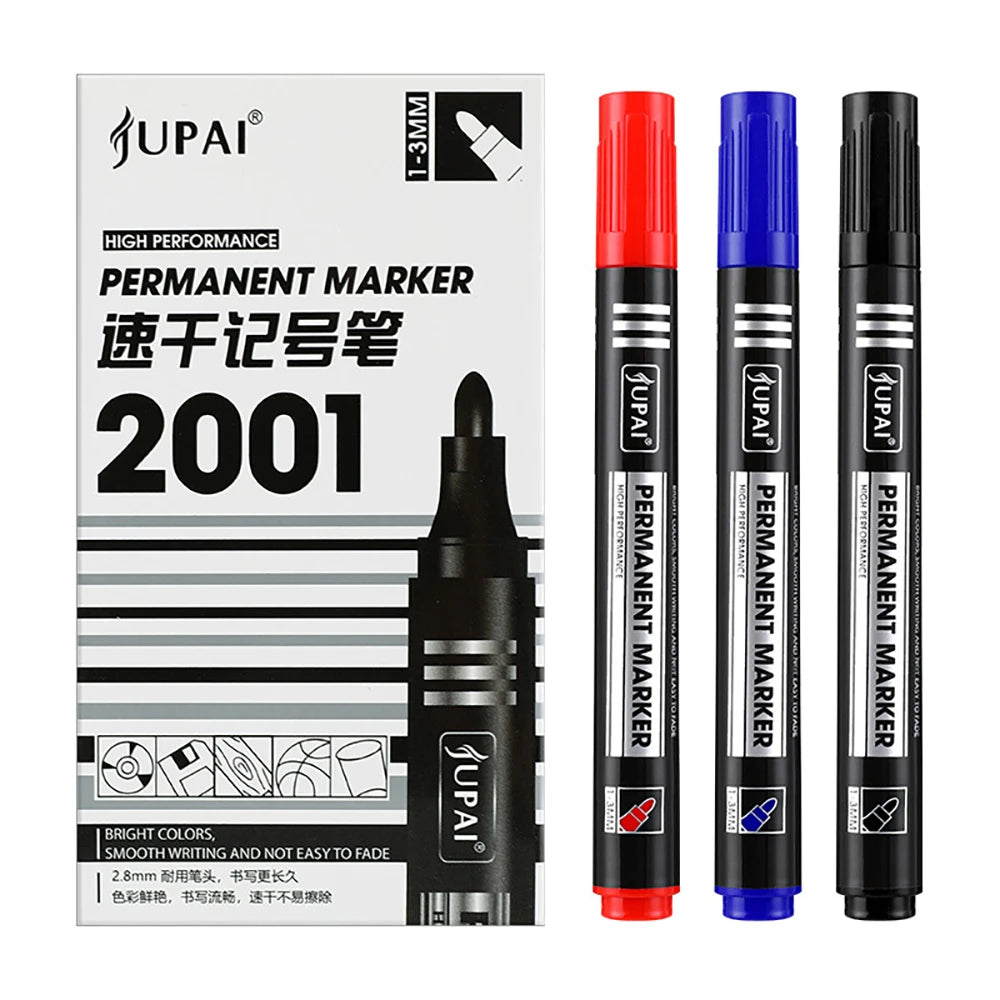 3 Pcs/Colors Permanent Marker Pens – Quick-Drying & Eraser-Resistant | For Note-Taking & Marking | Office Stationery.