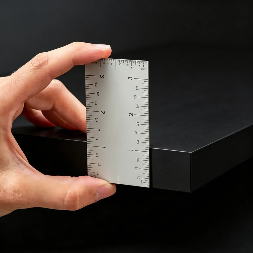 Pocket Square Ruler | 4-Sided Scale Stainless Steel Marking Tool | Sliding Precision Gauge for Woodworking