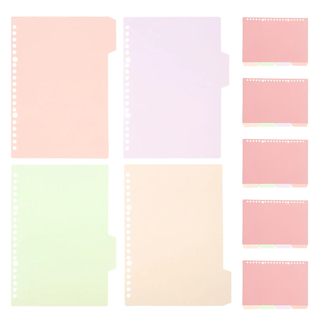 6Sets Colorful Plastic Binder Dividers with Tabs for Loose Leaf Notebooks Lever Arch Files Office School Home Organization