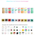 Thermal Mini Printer, Portable Inkless Sticker Maker,Bluetooth Free Cut Small Pocket Printer for Children DIY 57mm Photo Print