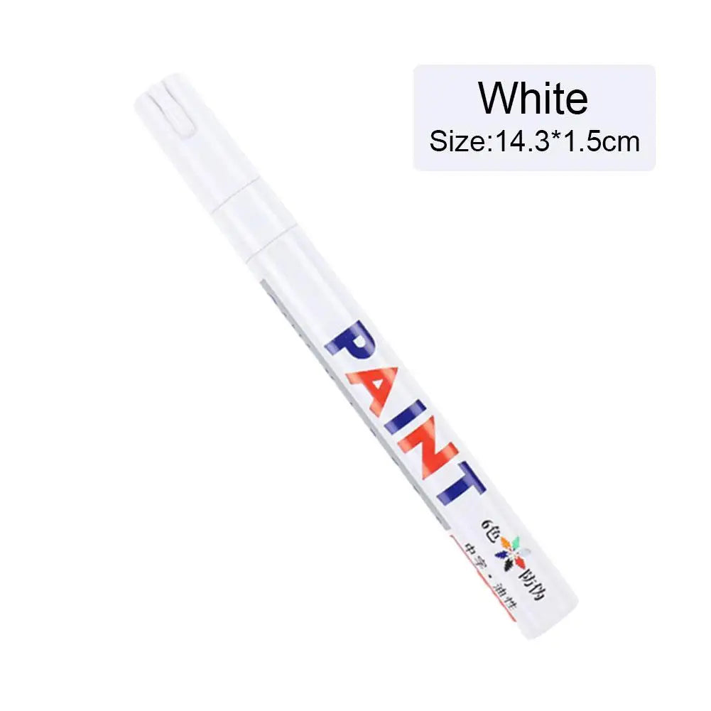 3pcs White Paint Pen Paint Markers Waterproof Car Tyre Oil-Based Paint Pen Set Quick Dry And Permanent