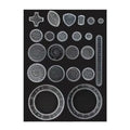 22pcs Roundness Ruler Set Geometric Ruler Mathematical Roulette Drawing Tools Learning Painting Puzzle Toys Art Tool