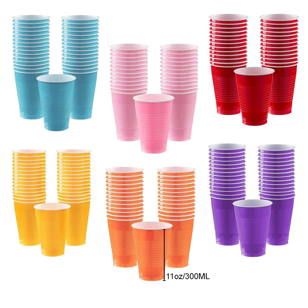 Disposable Tableware Party Supplies Disposable Plastic Cups For Wedding Celebration Holiday Kids Birthday Party Baby Shower