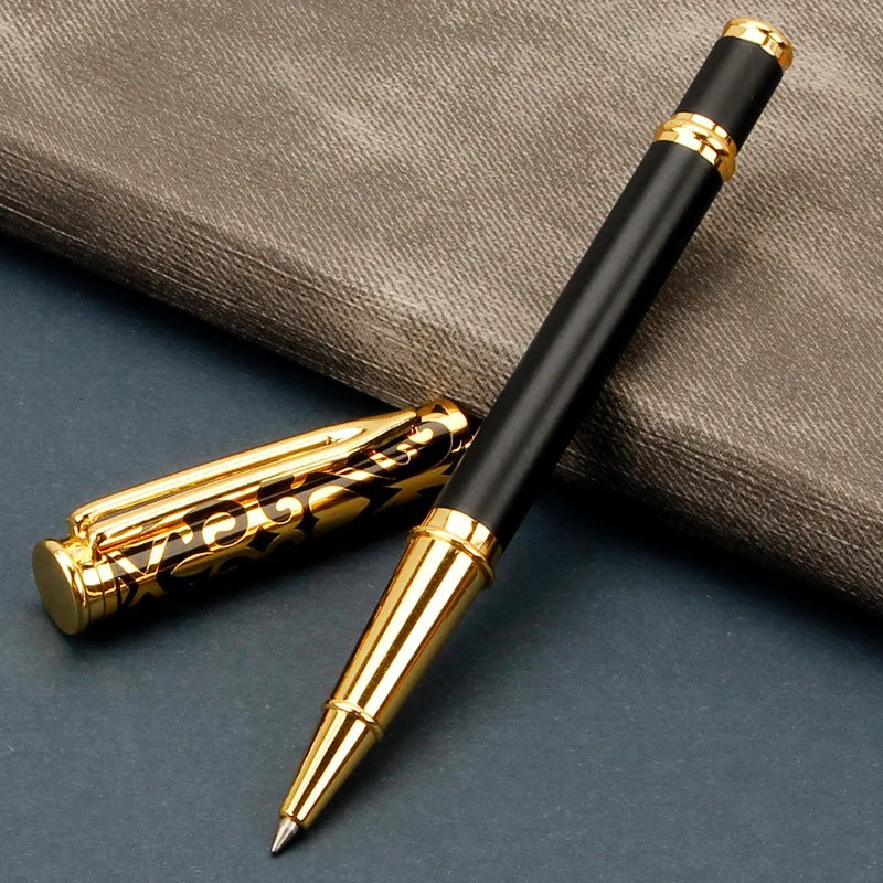 High Quality Luxury Metal Gel Pen Sculpture Pattern Roller Pen Office School Stationary Pen Customized Logo Name Gift