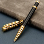 High Quality Luxury Metal Gel Pen Sculpture Pattern Roller Pen Office School Stationary Pen Customized Logo Name Gift