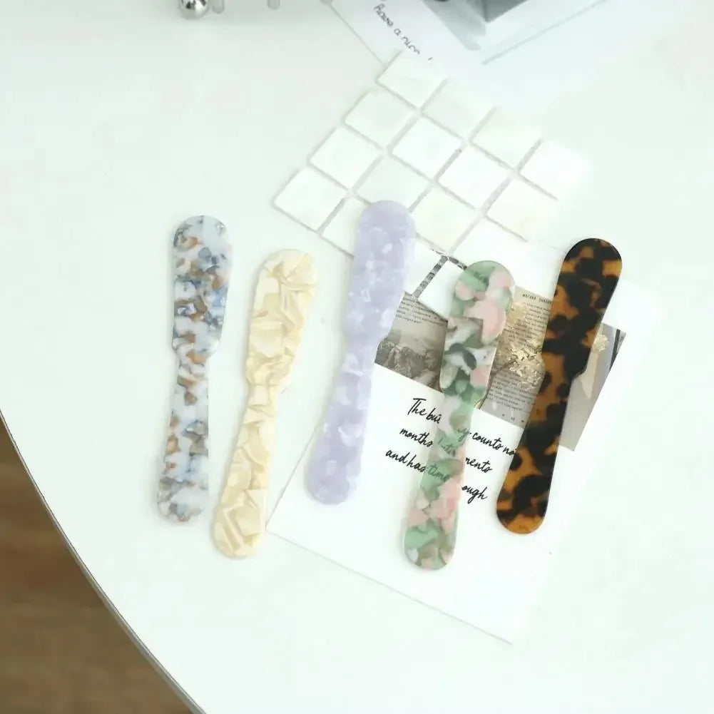 Acrylic Ice Cream Spoon Unbreakable Unique Pattern Tableware Spoon Cake Ice Cream Spoon Butter Cutter