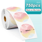 Phomemo PM241 Shipping Printer Label Sticker Round Paper Square Label Rainbow Color for DIY Logo Design Small Business Adress