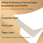 A4 Thermal Paper Printer Paper for A4 Portable Printer,For M08F-Letter, M08F M832,M833, M834,M835, 8.27"×11.69” Size, 100 sheets