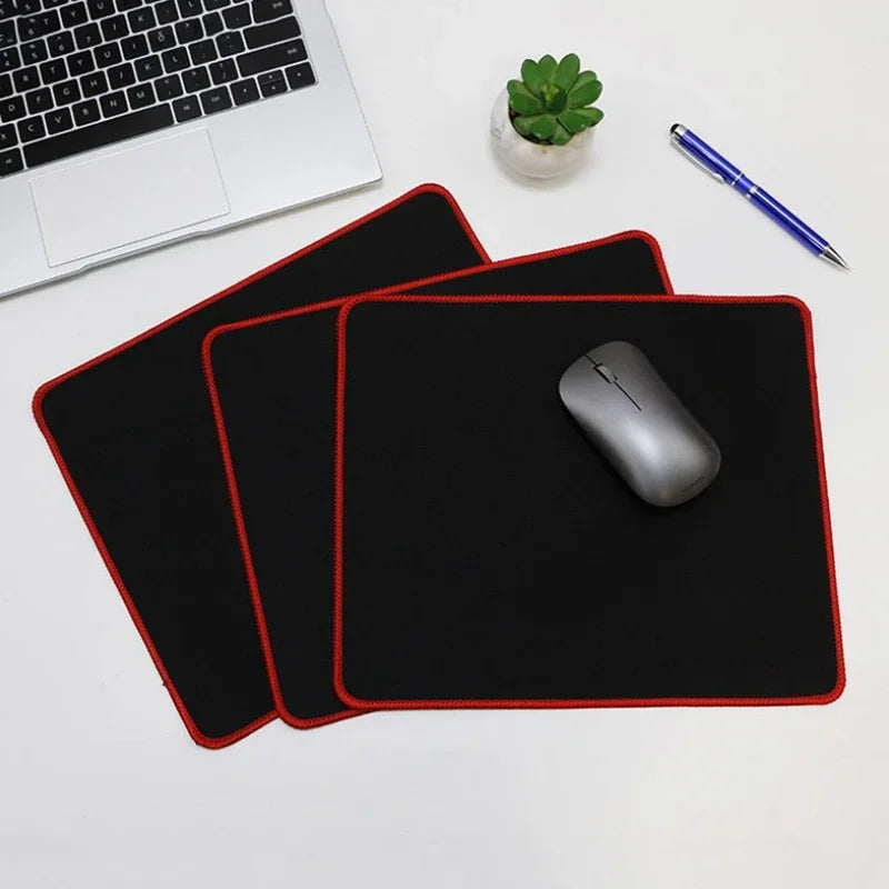 All Black Mouse Game Pad, Size 25x21cm, Non Sliding Rubber Mouse Base Pad, Textured Premium Mouse Pad