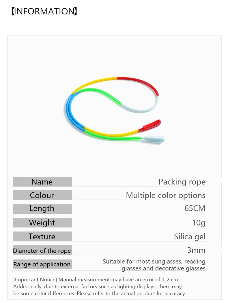 Neutral Silicone Glasses Chain Elastic Anti Slip Eyeglass Lanyard Waterproof Anti Lost Sunglasses Neck Strap Outdoor Sports