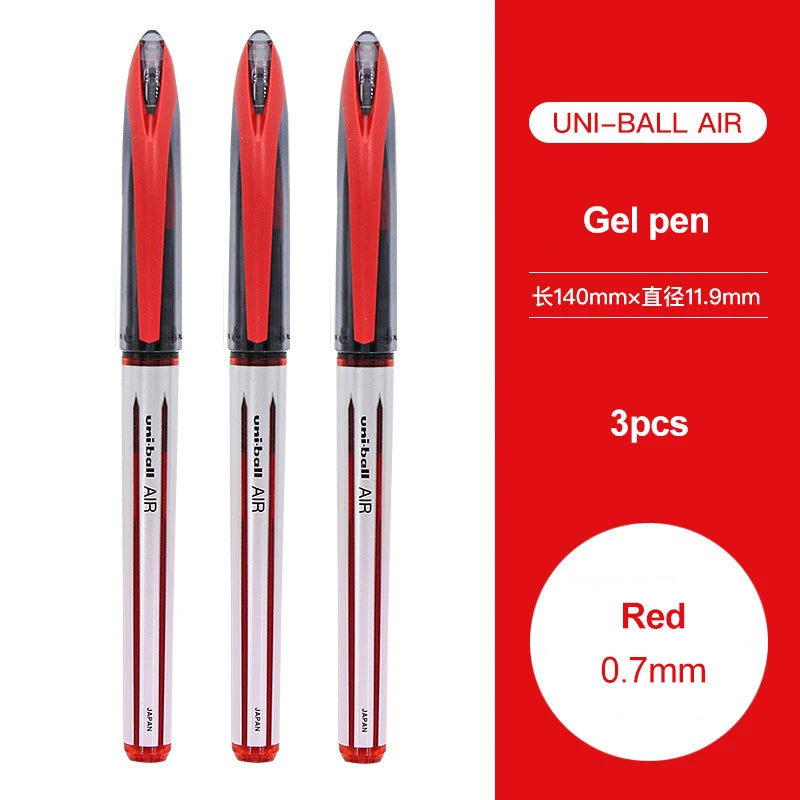 3/6pcs Japan Uniball Gel Pen AIR Straight Liquid Signature Pen UBA-188 Black Technology 0.5/0.7mm Free Writing School Supplies