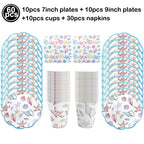 Ocean Animals Theme Disposable Tableware Plates Napkins Cup Paper Straws Whale Turtle Balloon Under The Sea Birthday Party Decor