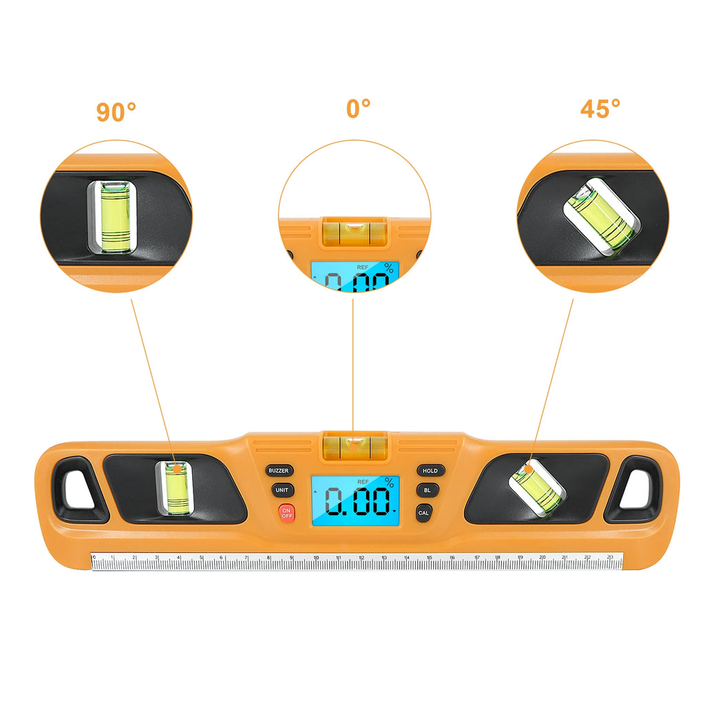 Digital Spirit Level Inclinometer Horizontal Scale Ruler Electronic LED Display Protractor Magnetic Base Measuring Tools