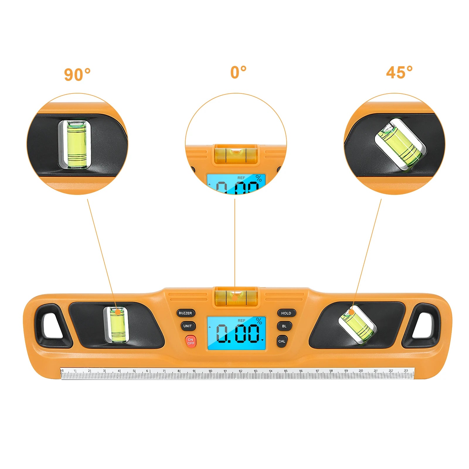 Digital Spirit Level Inclinometer Horizontal Scale Ruler Electronic LED Display Protractor Magnetic Base Measuring Tools