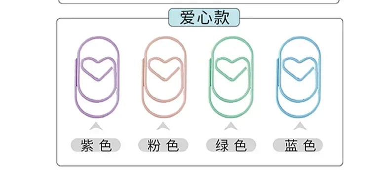 30pcs/pack Colorful Multi Shaped Heart-shaped Paper Clips, Colorful Macaron Mini Shaped Paper Clips