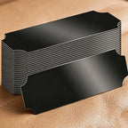24 pcs Blank Name Badges, Black Finish Surface, suitable for Office Desk Labeling, Self-Adhesive Backing