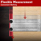 6/12 Inch Line Ruler Precision Marking 1/ 64" T Rule Woodworking Tools Stainless Steel Positioning Scribe Gauge with Marking Pen