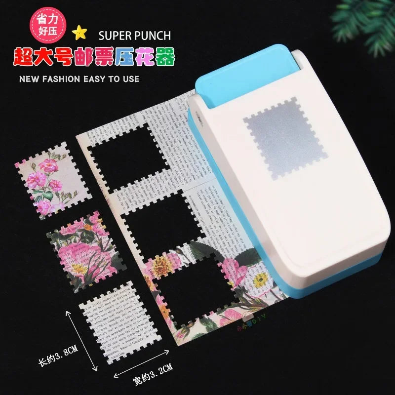 Extra Large 3.8*3.8cm Square Stamps and 3.8*3.2cm Rectangular Stamps DIY Handmade Punch Tool Effortless Stamp Embossing Machine