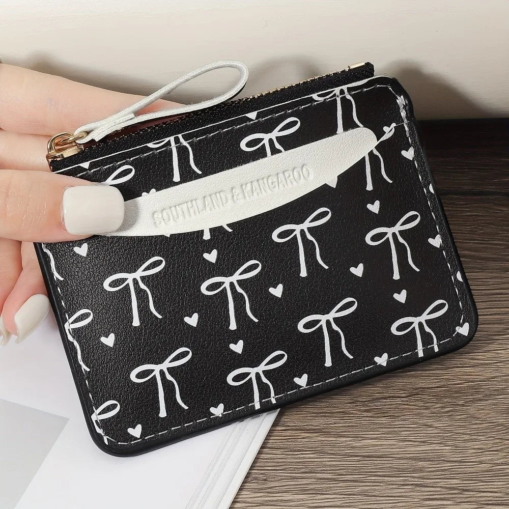 Fashion PVC Credit Card Holder Roomy Small Card Case Lightweight Slim Coin Purse for Women Girls