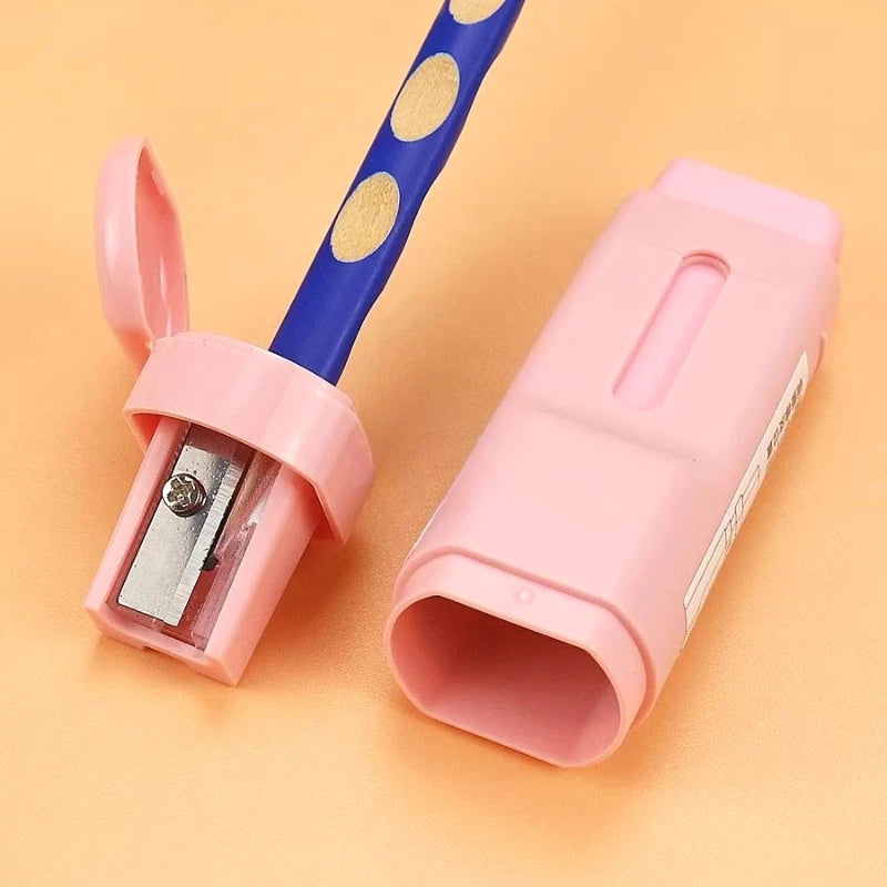 M&G Rubber Pencil Sharpener 2-in-1 Pencil Sharpener Single Hole with Rubber Eraser Not Leave Marks Eraser with Pencil Sharpener