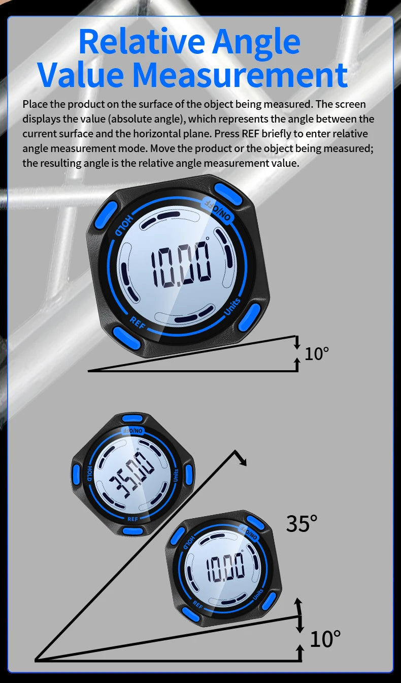 SNAKOL SK-G1 Digital Level Angle Gauge 360° LCD Electronic Bevel Protractor Mini Inclinometer Magnetic Base Tilt Measuring Tool