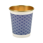50pcs/pack 250ml Disposable Gold Foil Paper Cup Commercial Office Hot Drinks Tea Cups Coffee Cup