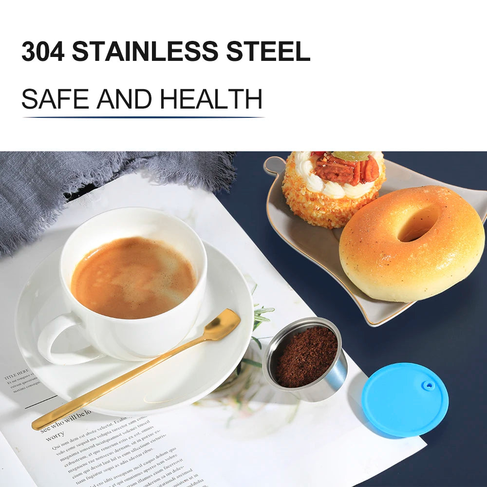 Refillable For Dolce Gusto Capsule Silicone Sleeve Stainless Steel Metal Dolci Gusto Coffee Maker Coffee Scoop Tamper i Cafilas