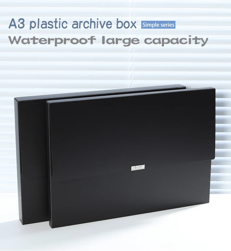 A3 Document File Box High-grade Type Foldable BuckleThickened Waterproof Large Capacity Plastic Paper Storage