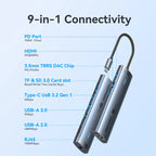 Vention USB C Hub HDMI 4K 60Hz 9 in 1 PD 100W RJ45 Adapter USB3.0 Hub 5Gbps Splitter Docking Station for MacBook Air iPad Laptop