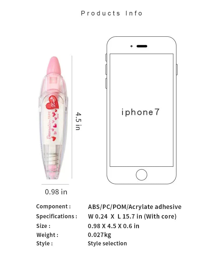 1pc Cute Kawaii Mechanical Design Correction Tape - Perfect for Decorating Diaries and School Supplies