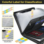 Fireproof Expanding File Folder Waterproof Multi Pockets Accordion File Organizer Space Saving Zipper Closure A4 Files Briefcase