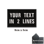 1PC Custom Name Embroidery Patch Stripes Badge Iron On Or Hook Loop 10X2.5CM,8X5CM,10X4CM, 8X2.5CM,12X2.5CM,15X5CM,20X7CM,black