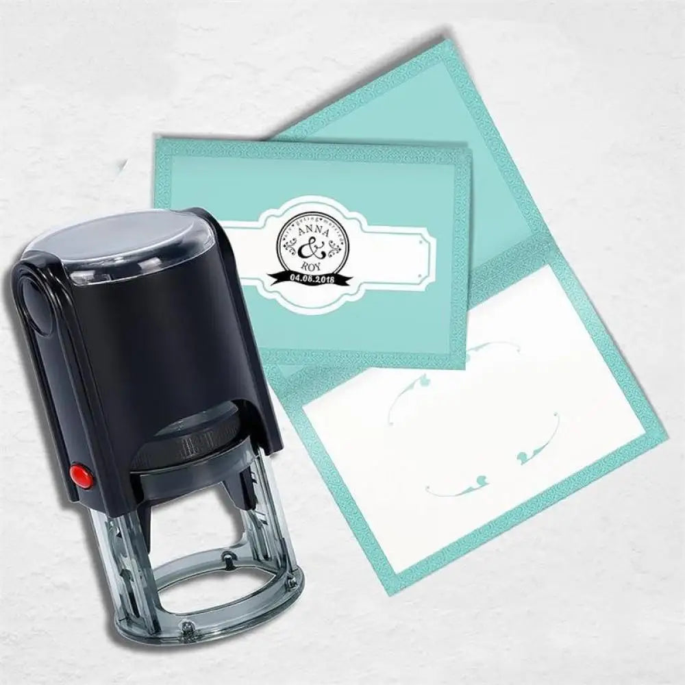Custom Self-Inking Stamp 25/30/40/50mm Round Logo Design P Personalized Press-type Inking Stamp for Wedding Invitation Envelope