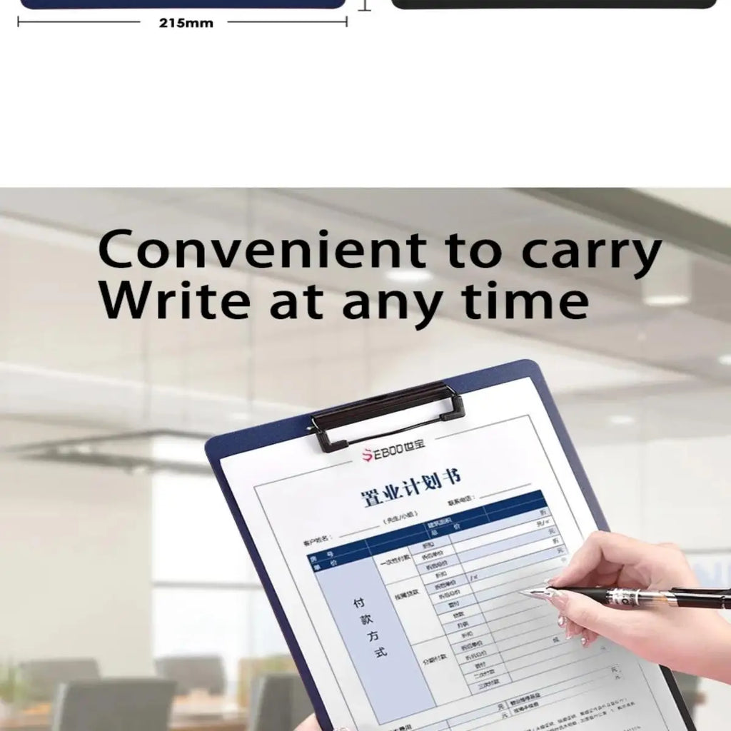 A4 File Folder Clipboard Writing Pad Memo Clip Board Clips Test Paper Storage Organizer School Supplies Office Stationary