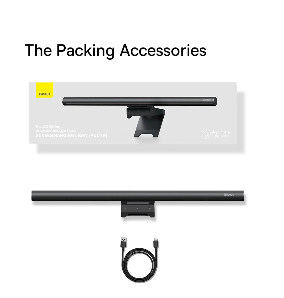 Baseus Screen Light Desk Lamp Computer Light Screen Hanging Light New Table Lamp LCD Monitor Laptop Light USB Study Read Lamp
