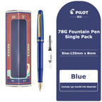 PILOT 1pcs Japan Fountain Pen FP-78G High-end Writing Stationery EF/F/M Iridium Pen Tip Luxury Gift Box Student Smooth Writing