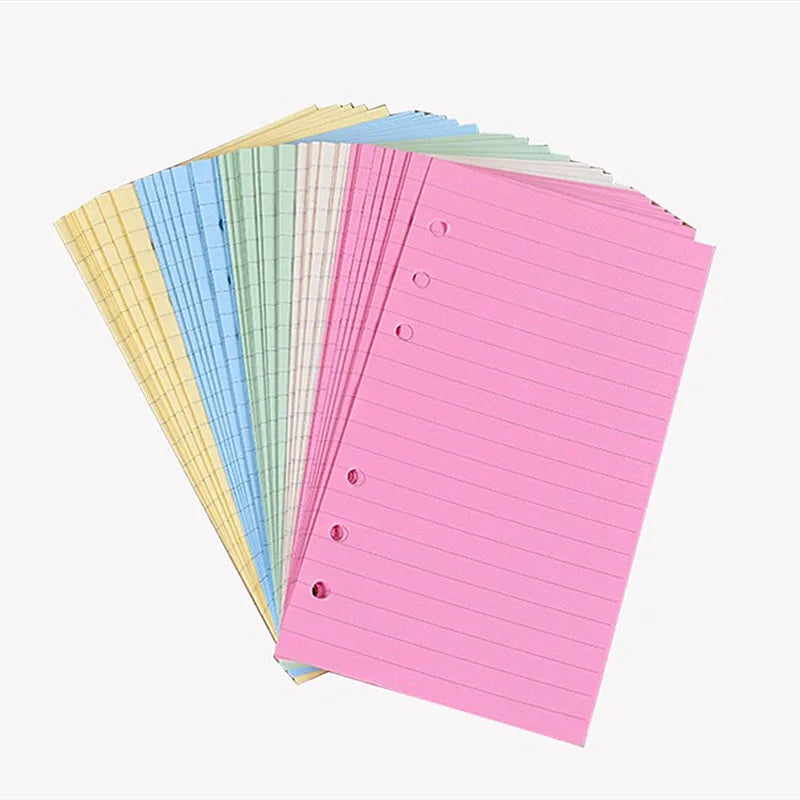 A5 A6 A7 50 Sheet Loose-leaf Colorful Refill Inner Page Line Blank Grid Inner Page Inside Paper Stationery