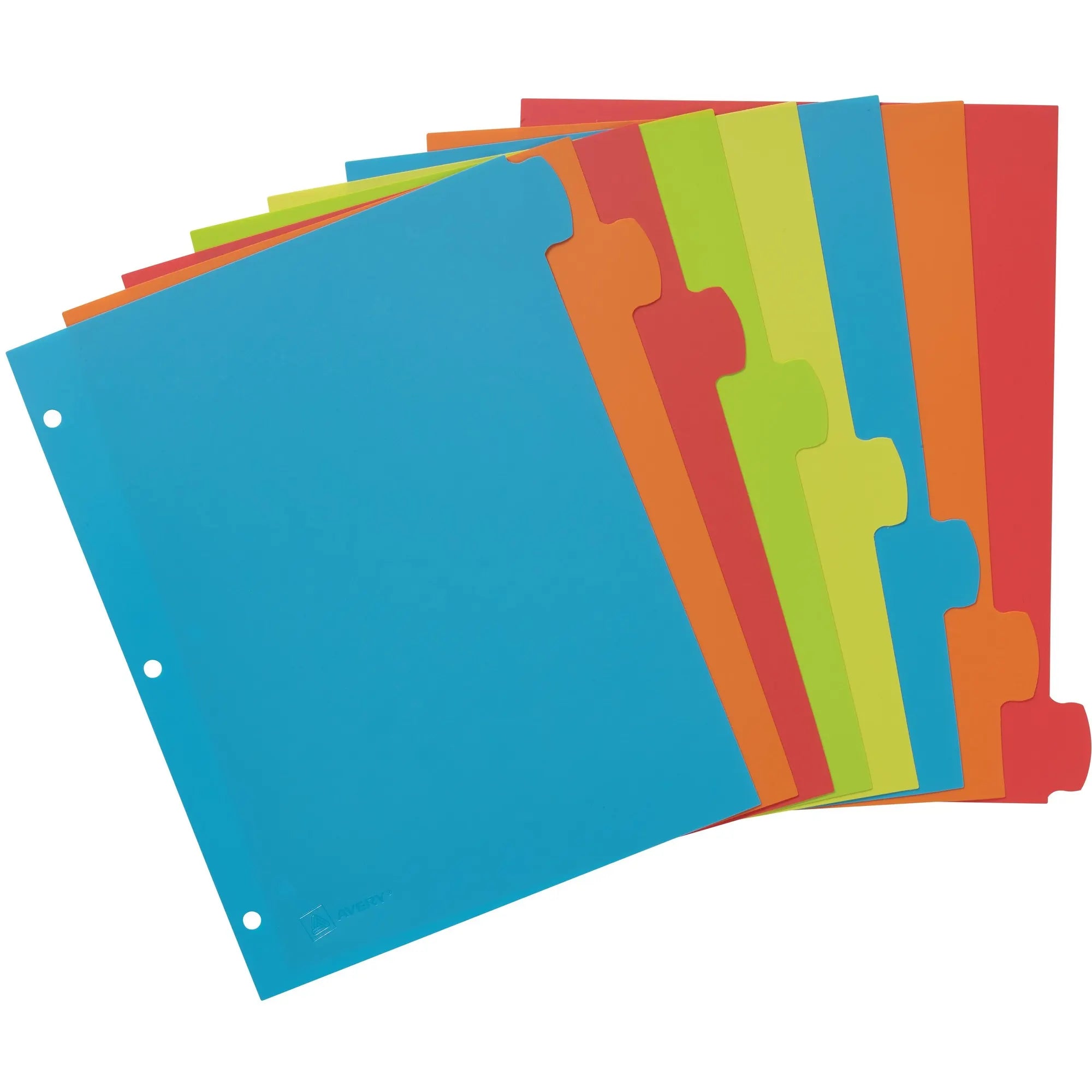 Write And Erase Plastic Binder Dividers With Big Tabs, Bright Multicolor, Durable For School Office Filing