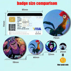 Heihei blakc Moana name Tamatoa Badge on Backpack Clothes decoration Tinplate Round Brooch Funny Custom Gifts for Friend