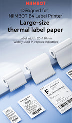 Niimbot B4 Thermal Label Printer Large Size 20-110mmm Print Width Label Sitcker Machine Shipping Label Business Office Use