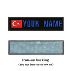 Turkish Flag Turkey 10X2.5cm Embroidery Custom Name Text Patch Stripes Badge Iron On Or  Patches