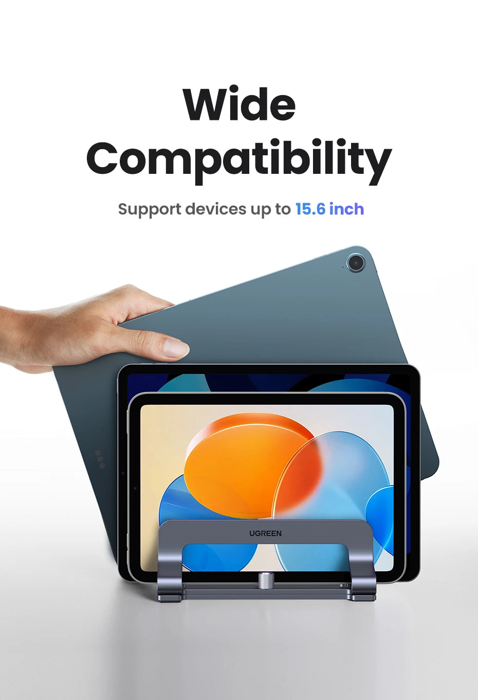 UGREEN Vertical Laptop Stand For MacBook Air Pro Triple Slots Aluminum Notebook Stand For MacBook Pro Tablet iPad Phone Holder