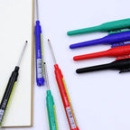 8Pcs 45mm Waterproof Long Head Nib Deep Hole Markers Pen Tile Carpenter Pen Multi-purpose for Woodworking Black/Blue/Red Ink