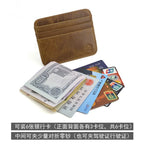 New Thin Genuine Leather Mini Wallet Slim Bank Credit Card Holder Men's Business Small ID Case for Man Purse 6 Slots Cardholder