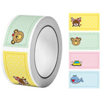 1Roll(120Pcs) Cartoon Name Tags Stickers 16 Designs Decals Kids Teacher Reward Labels School Supplies Various Gift Packaging