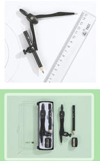 JIANWU Black Metal Compass Geometry Set Zinc Alloy Multifunction-clip Pen Compass Writing Drawing Tools School Office Stationery