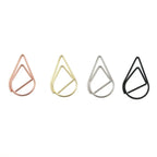 50pcs Modeling Paper Clips Metal Material Water Drop Shape Golden Silver Black Colored Bookmark Memo Clips Office Stationery